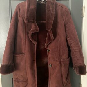 Banana Republic Factory Rich Burgundy Teddy Jacket